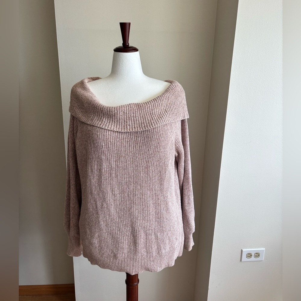 525 AMERICA | L Cowl-neck Off the Shoulder sweater | Pink